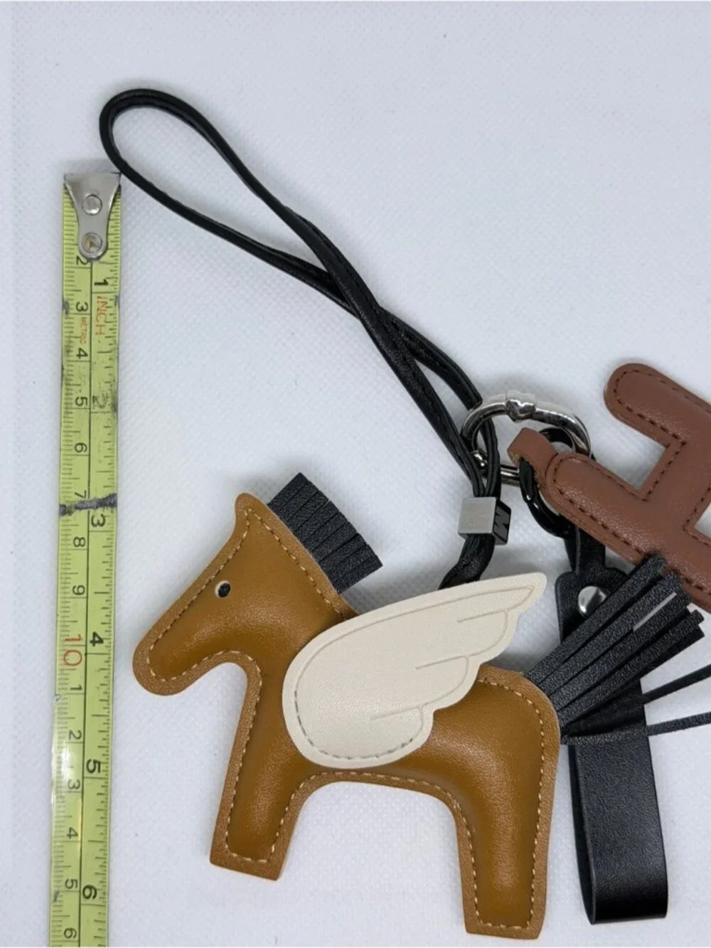 Equestrian Winged Horse Pegasus & H Bag Charm Keychain Set 0894